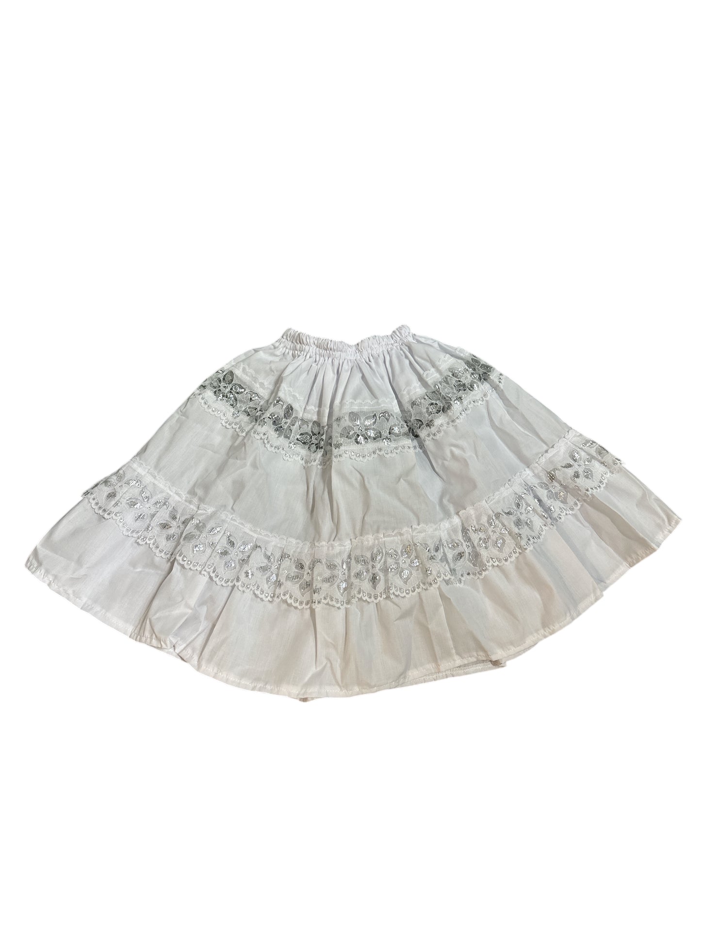 Small White Skirt with Lace (Girls) 15 inches long