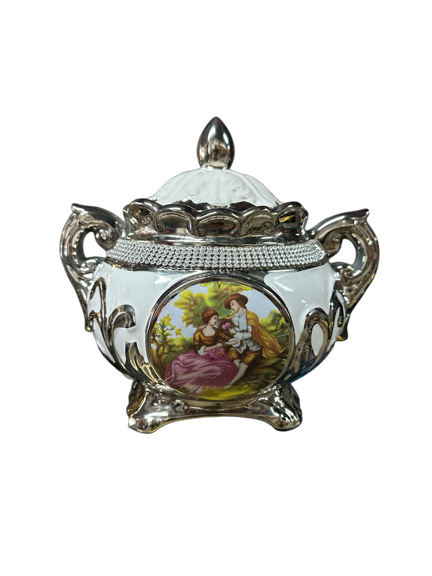 Obatala White/ Silver Tureens 9"x 9"