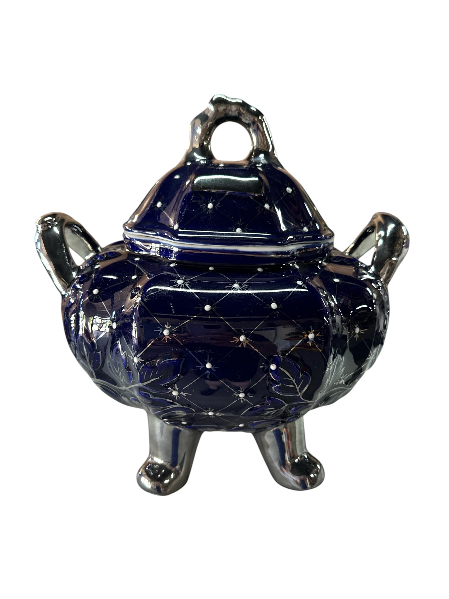 Yemaya tureen blue/ silver 11"x 11"