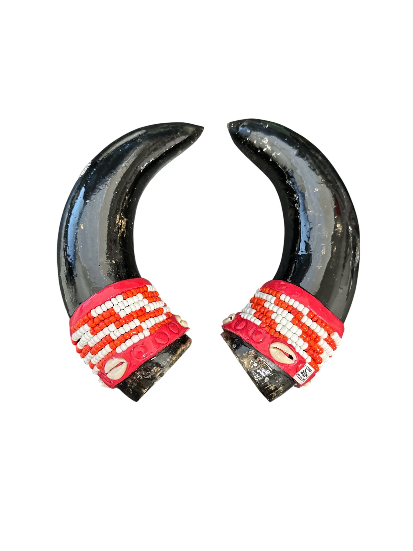 Polished and Decorated Bull Horn 8"-10" (Shango Oke)