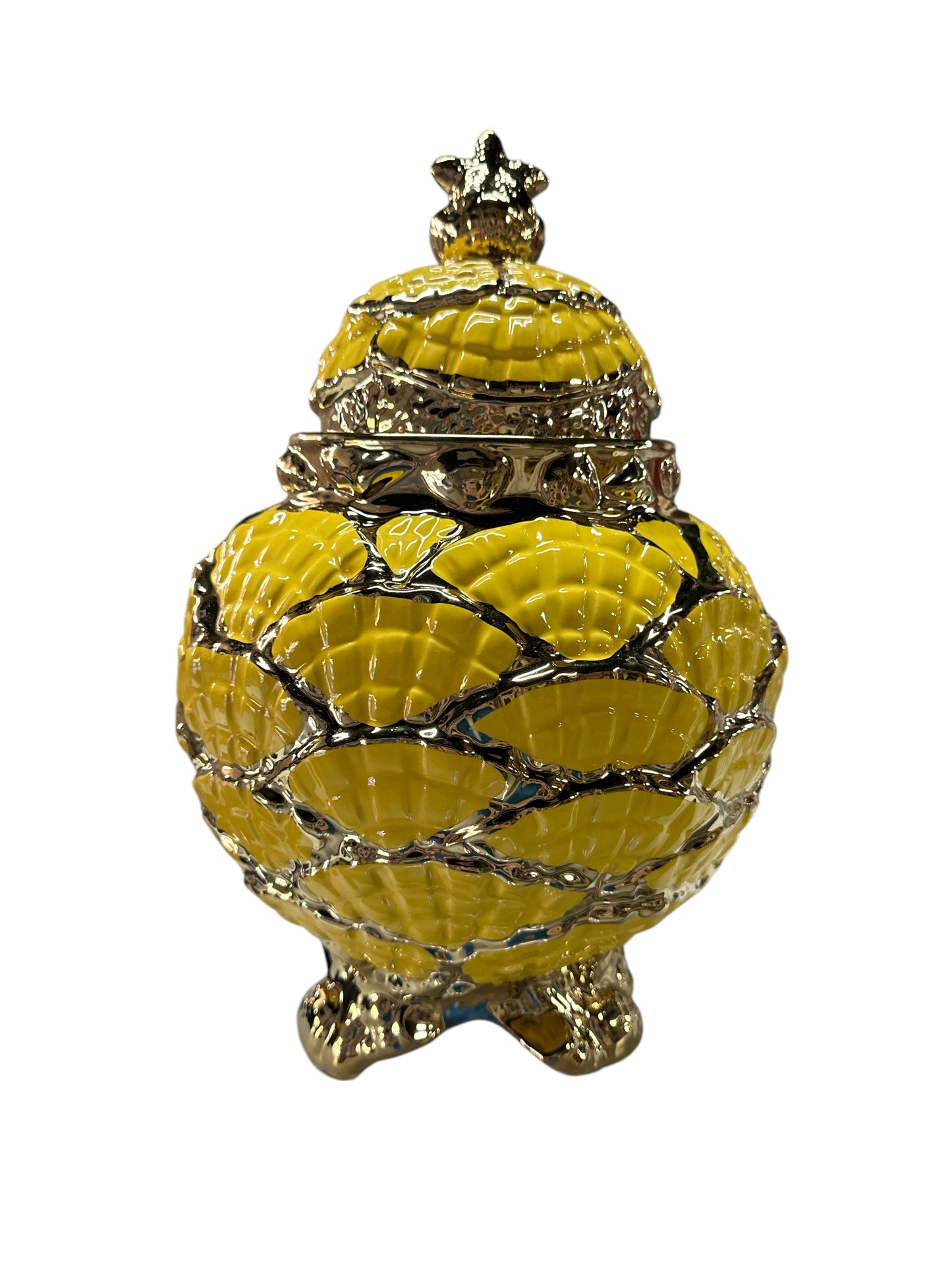 Ochun Yellow/ Gold Potiche 15"x 13"