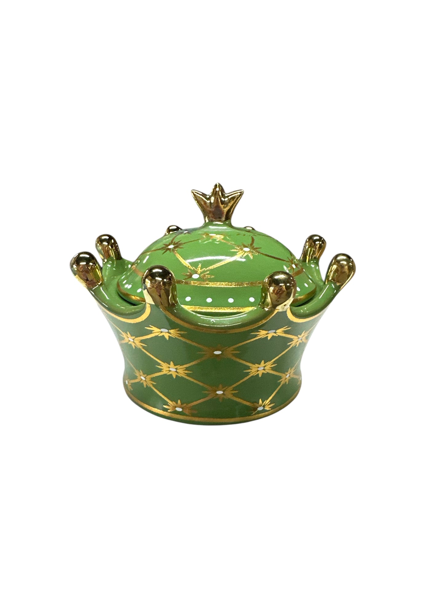 Small Crown Green/ Gold Soperita Orula/Inle/Ibeyi 6”x 6”x 5”