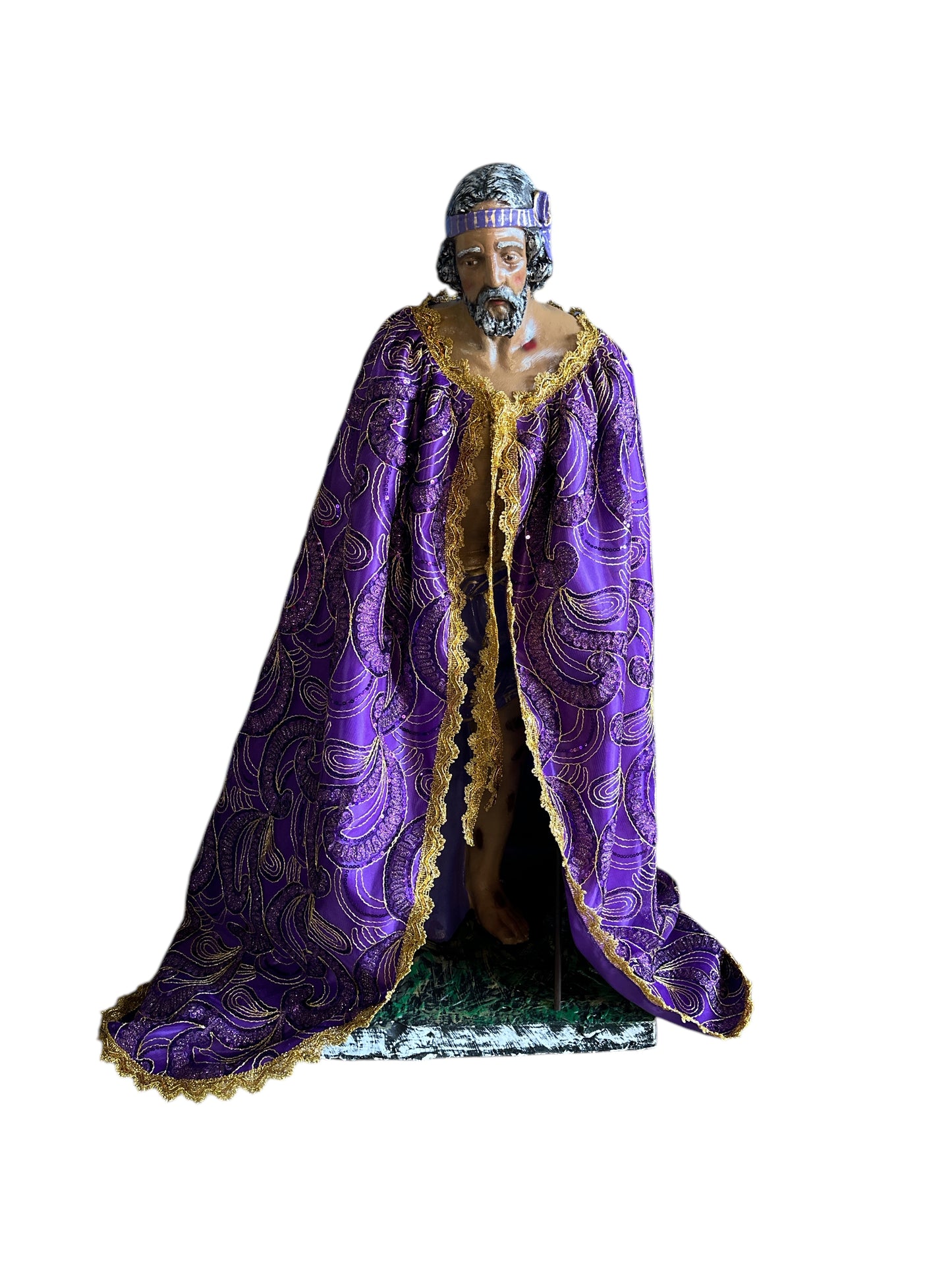 48" Saint Lazarus satin and lace Cape