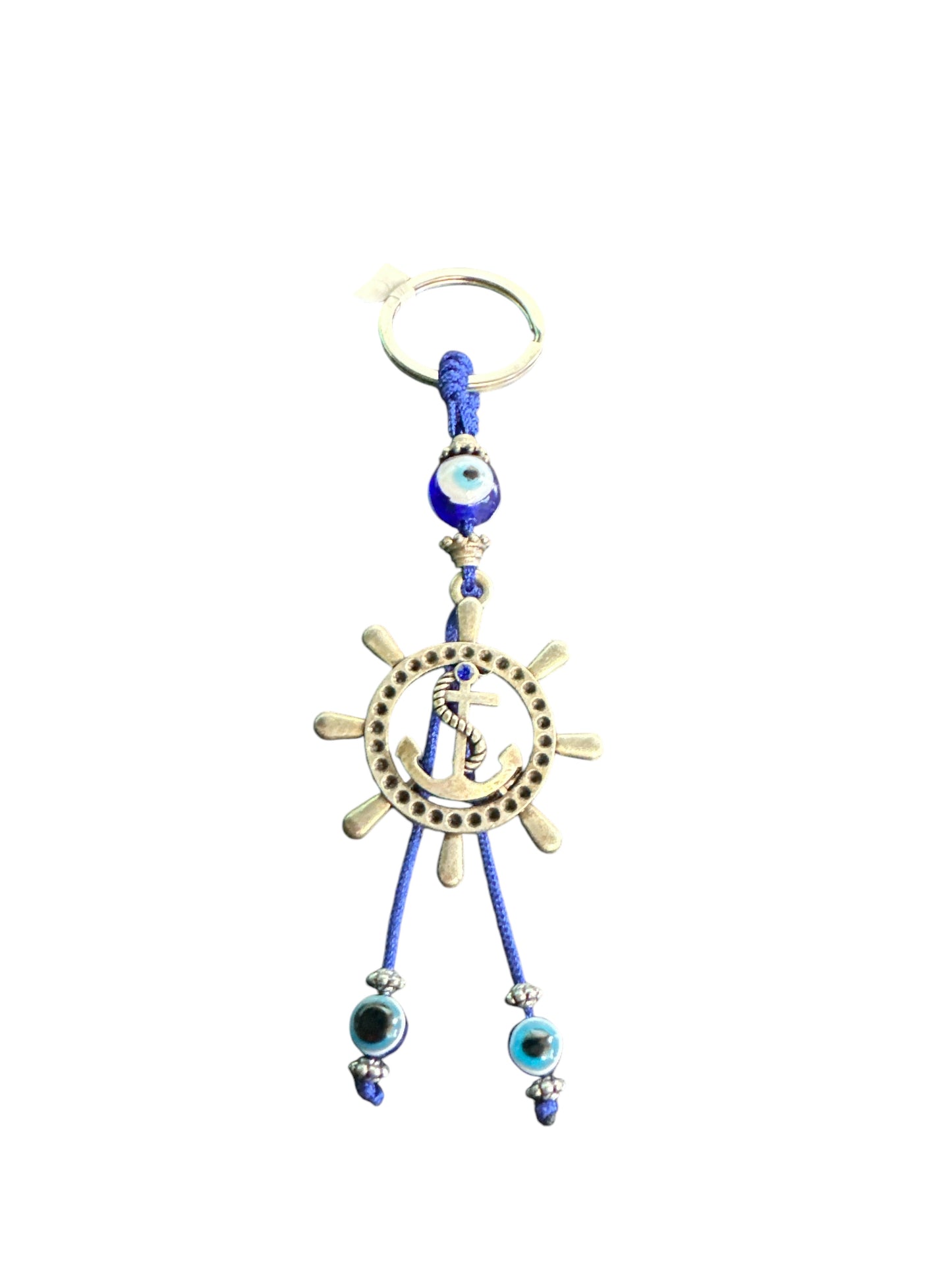Turkish eye keychain with ship's anchor and rudder