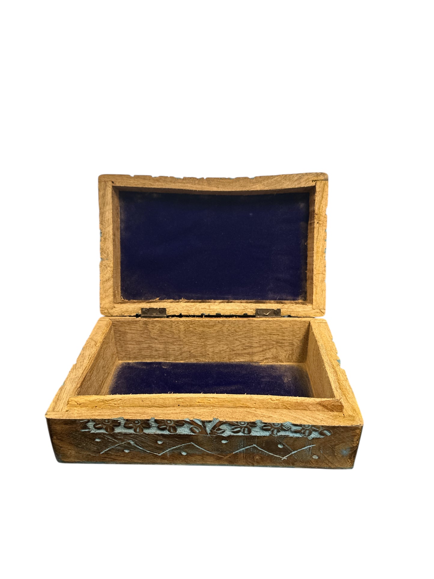 Hand of Fatima Engraved Wooden Tarot Box for Cards Crystal Holder 5"x 8"