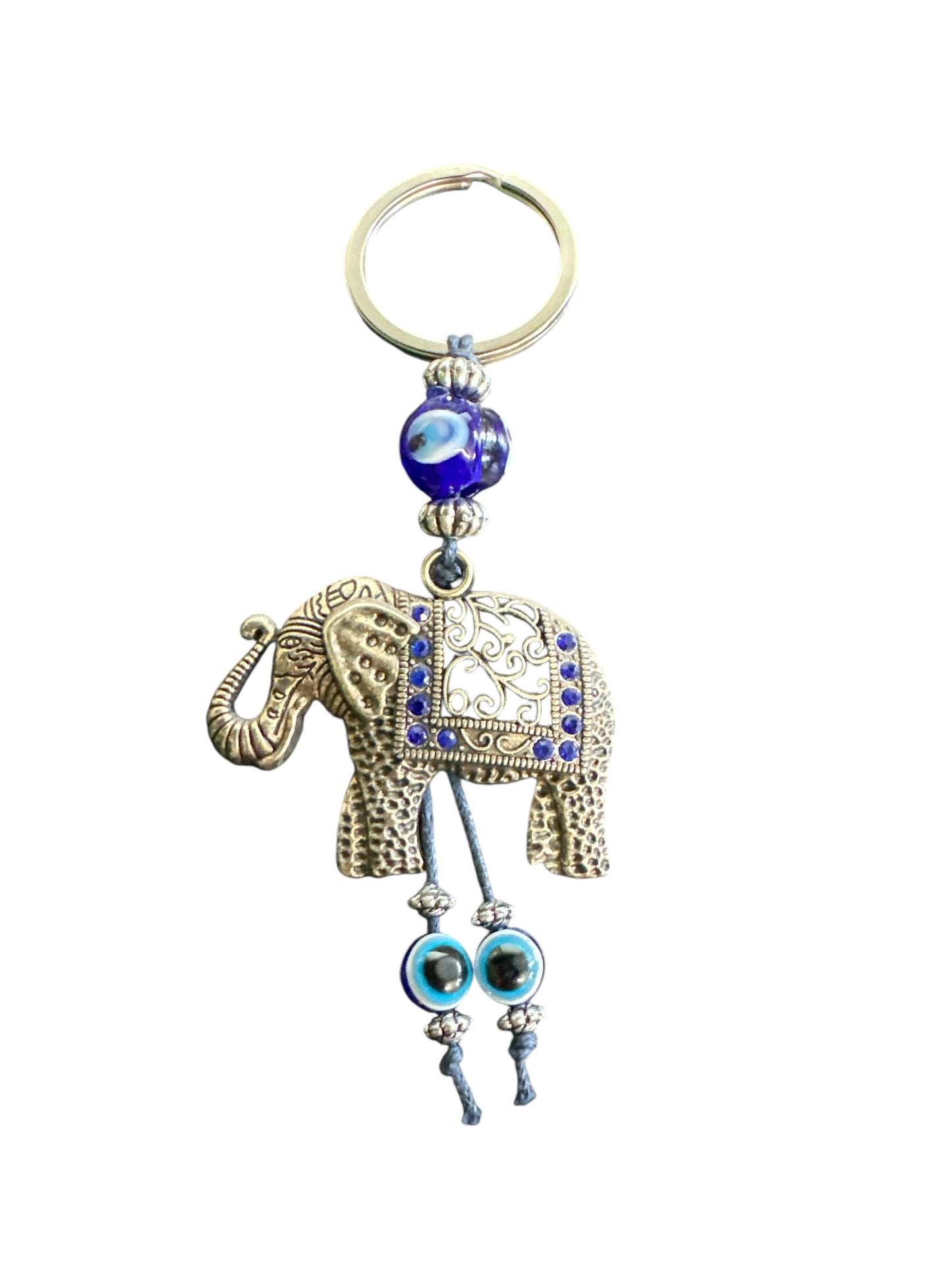 Evil Eye Keychain with Elephant