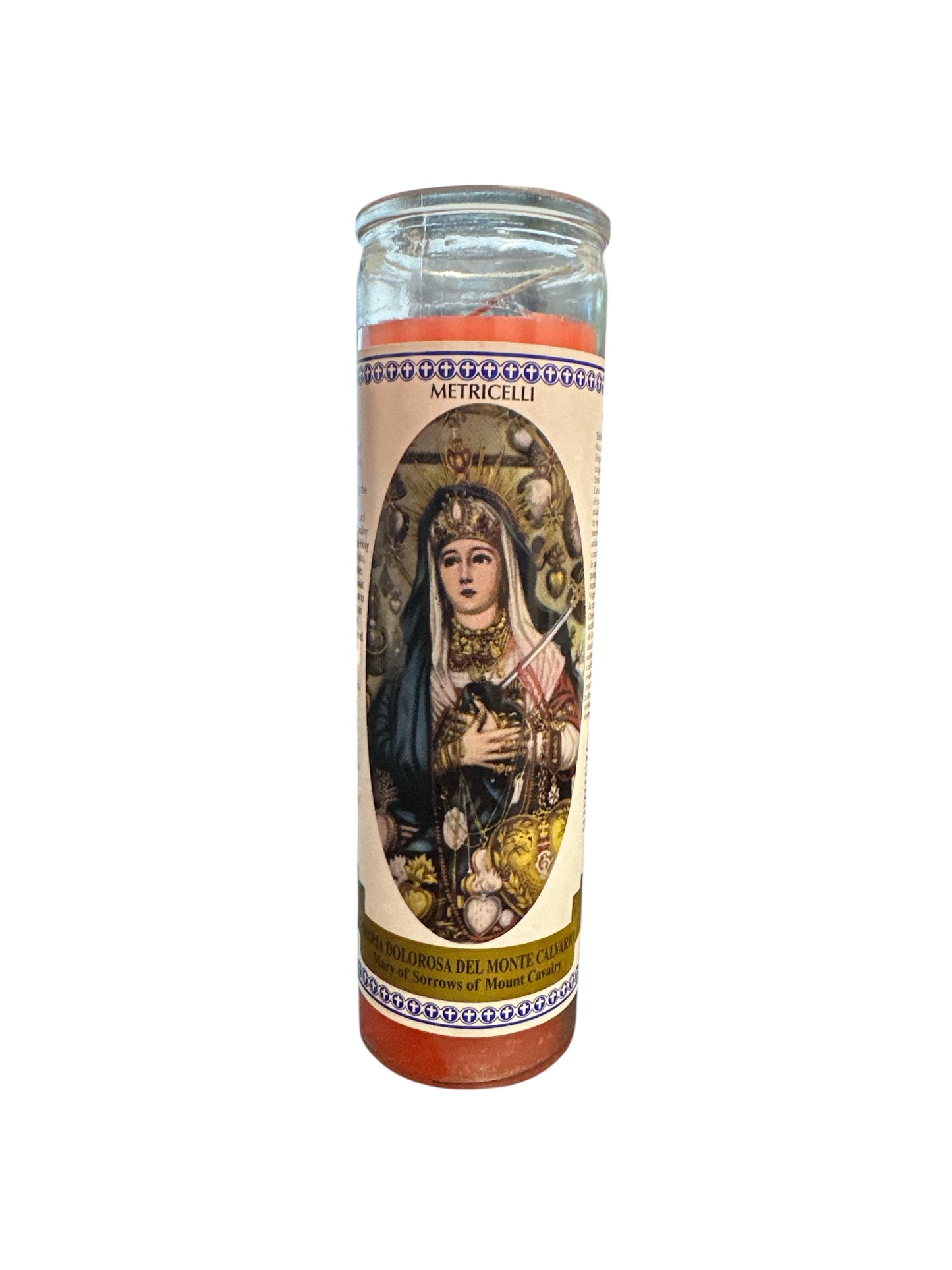 8" Mary of Sorrows of Mount Cavalry (Metricelli) image candle
