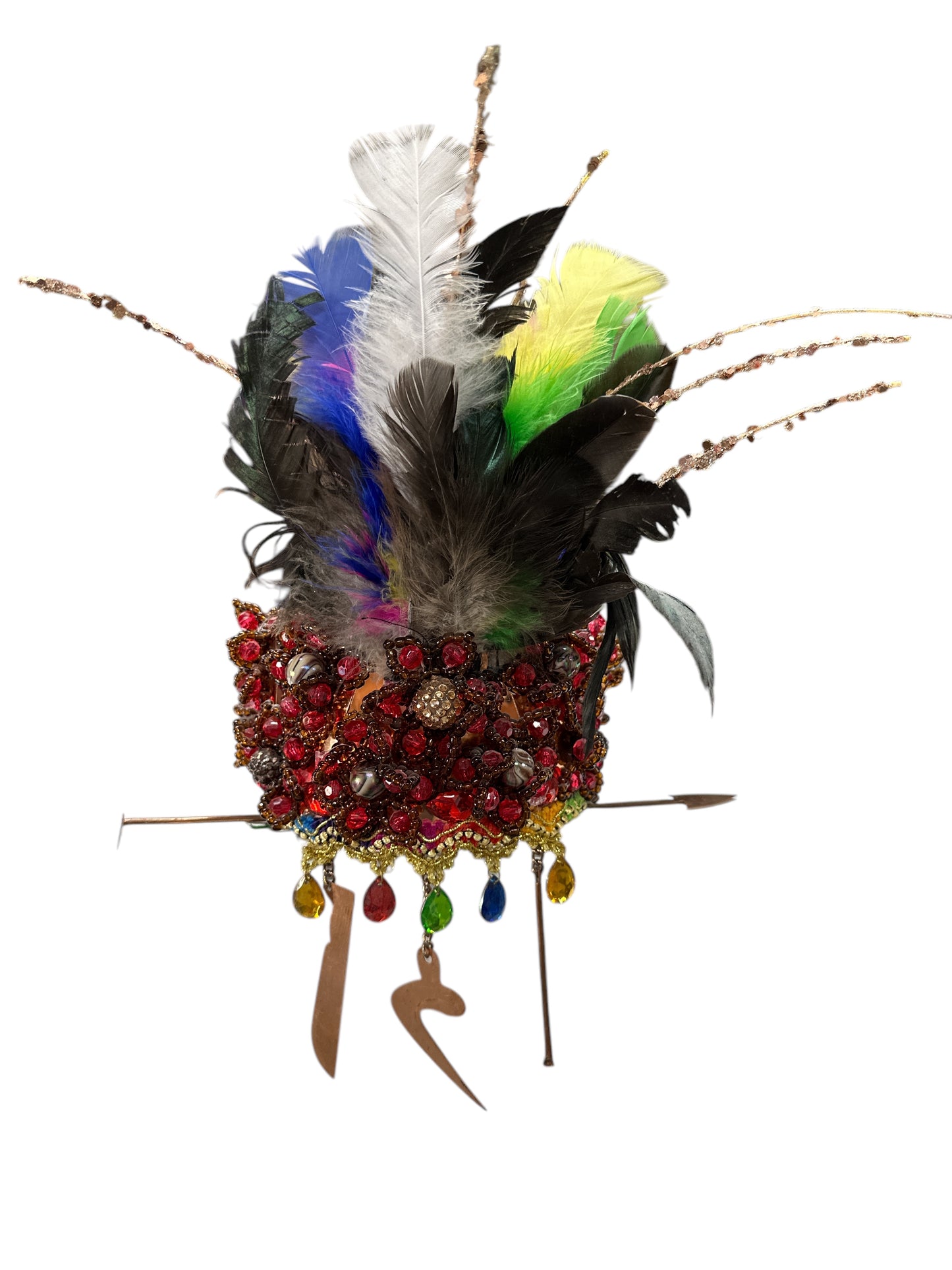 Oya crown with tools 9”Hx 9”W