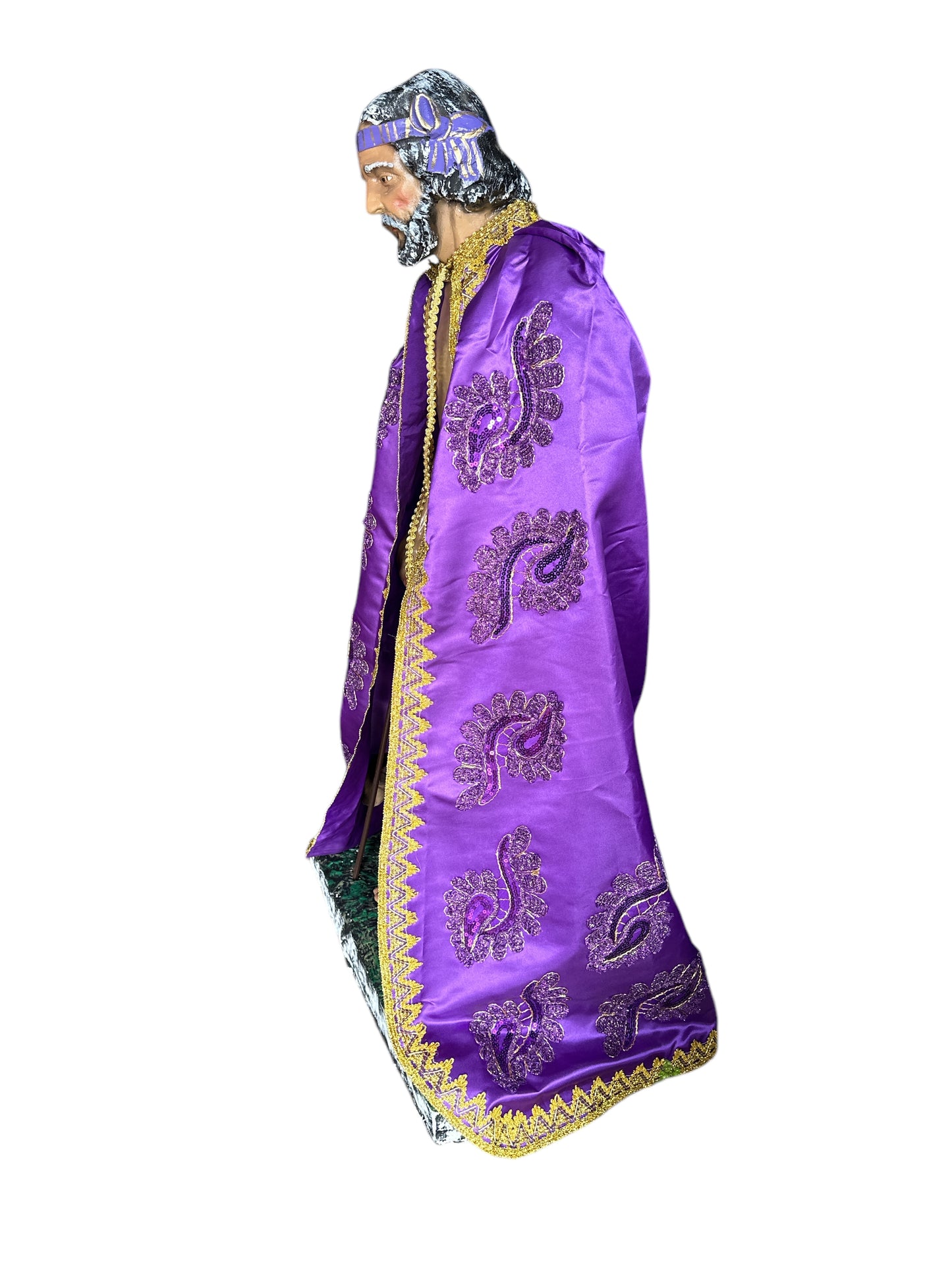 48" Saint Satin with lace applications