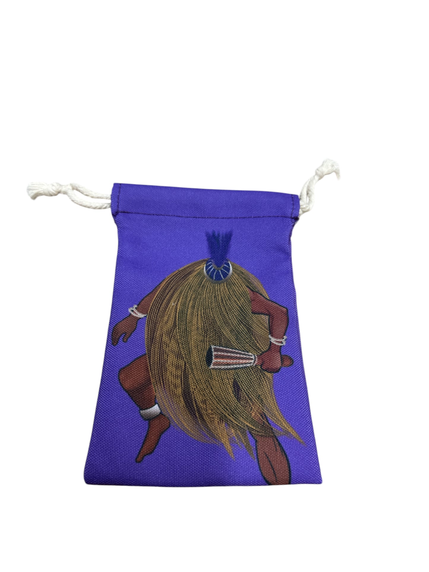 Babalu Aye image cowrie bag 7”H x 4”W