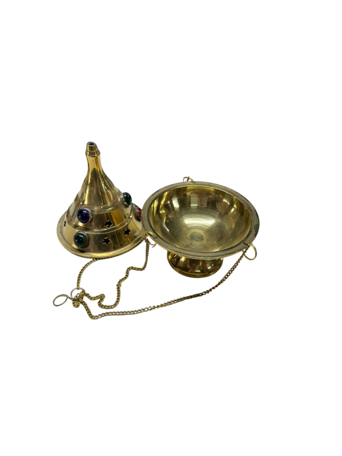 Hanging Brass incense burner 5"H