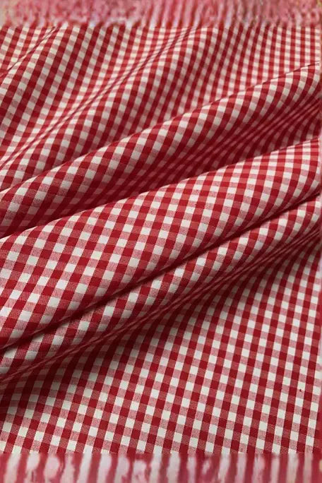 Red Gingham Fabric 1 yard