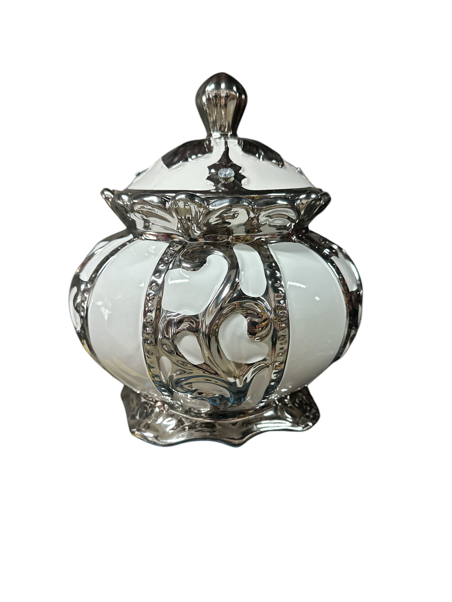 Obatala White/ Silver Turrens 10"x 10"x 11"
