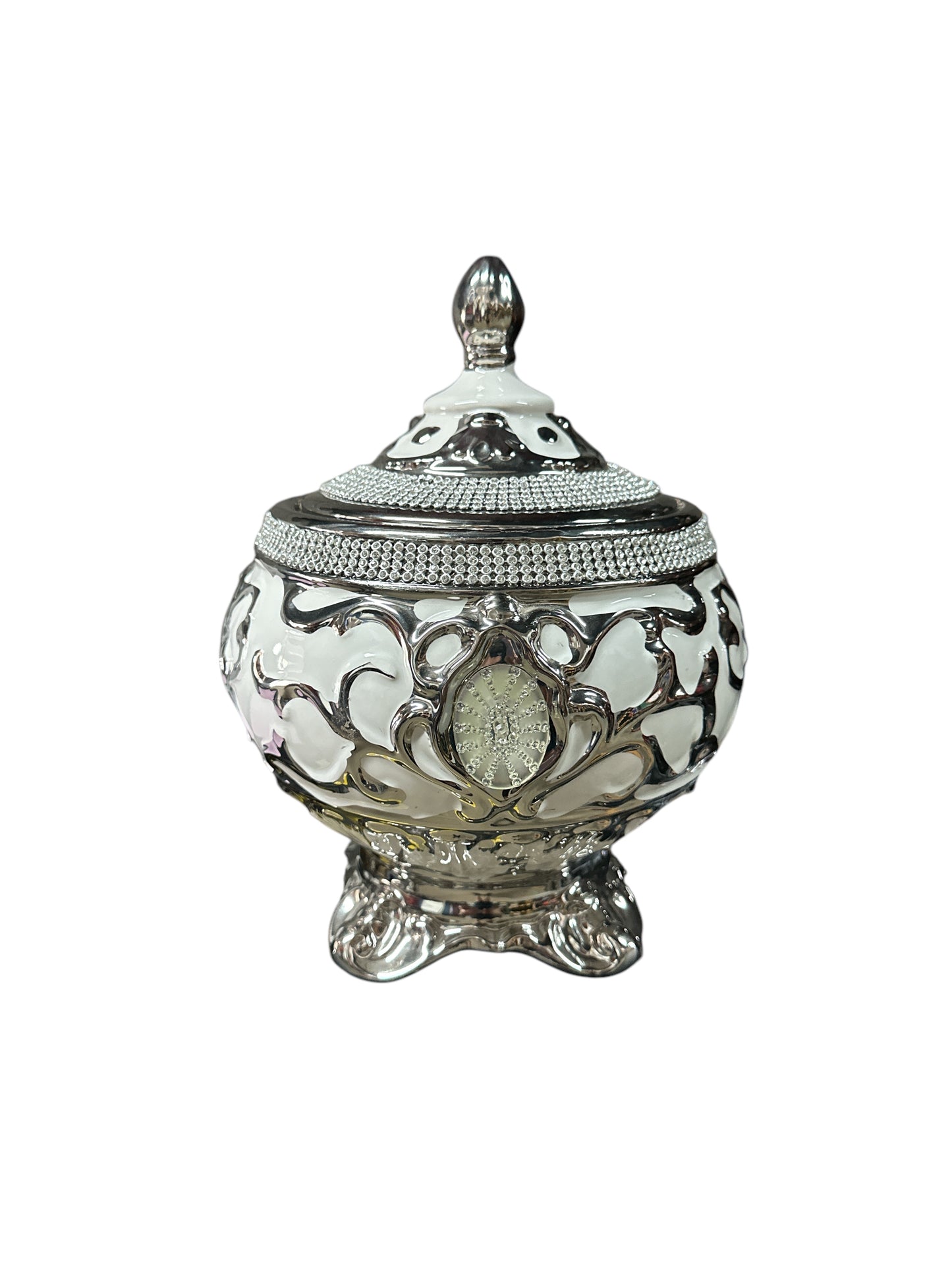 Obatala White/ Silver Tureens 10"x 7"