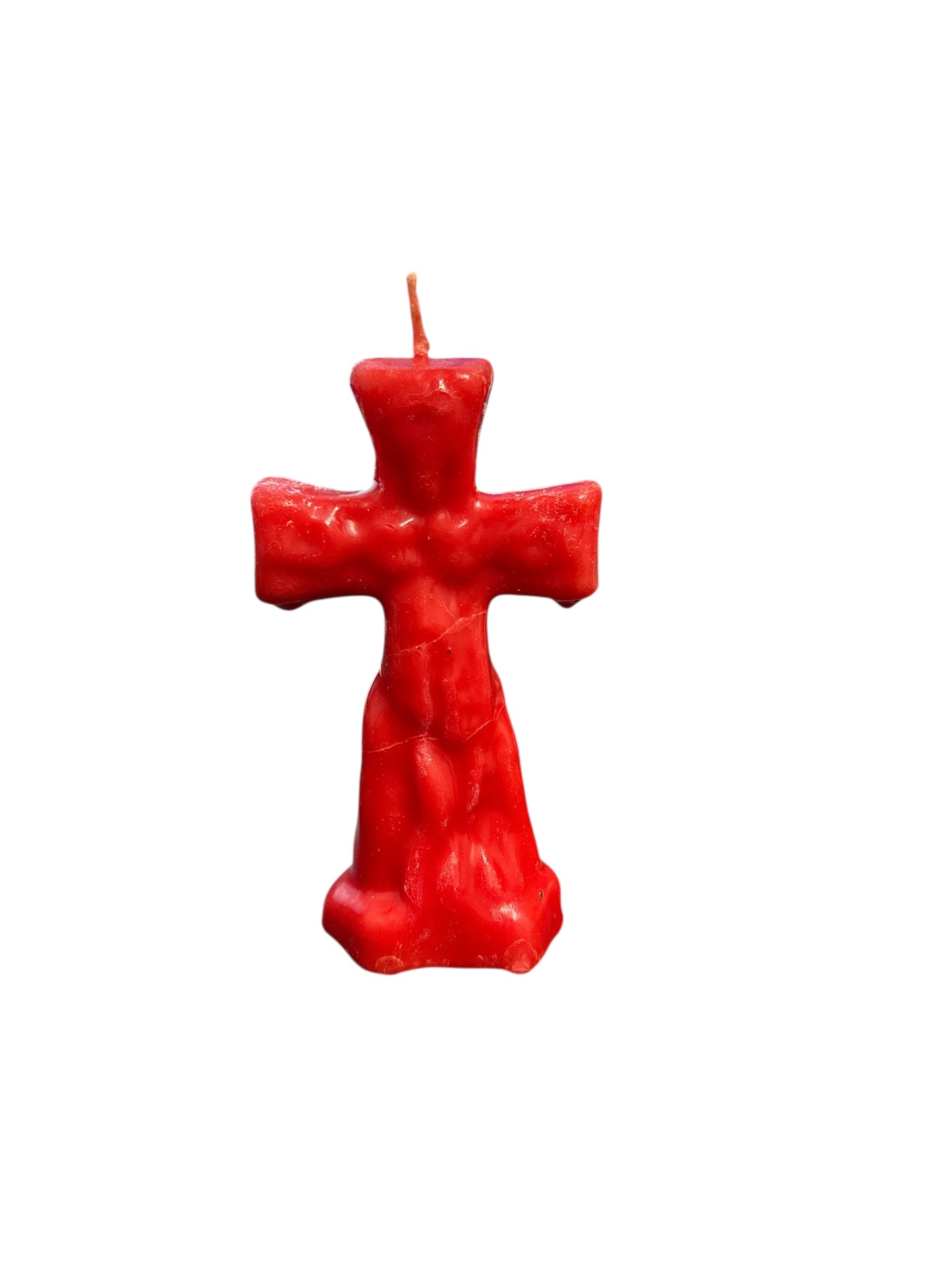 Red Cross figure candle 4.5"x 3"