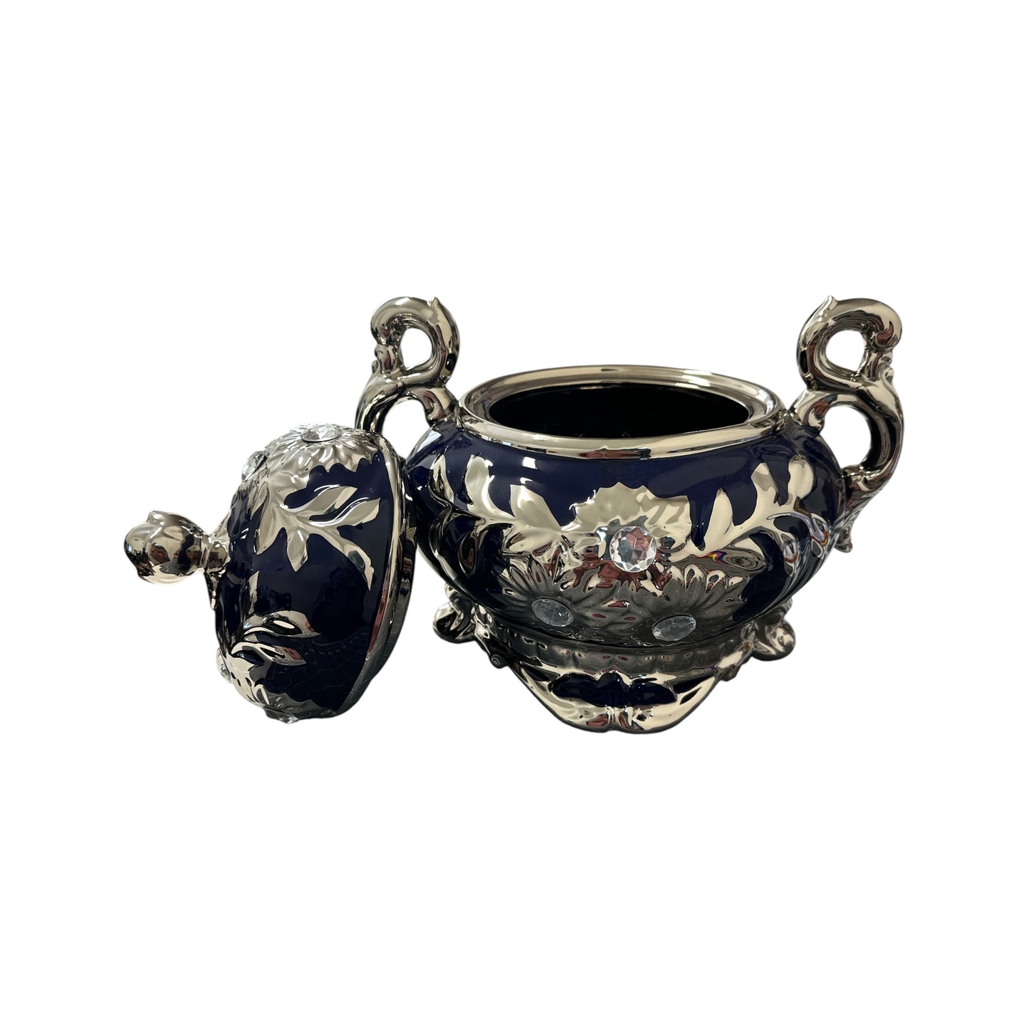 Yemaya Blue and Silver Tureen 12"x 12"