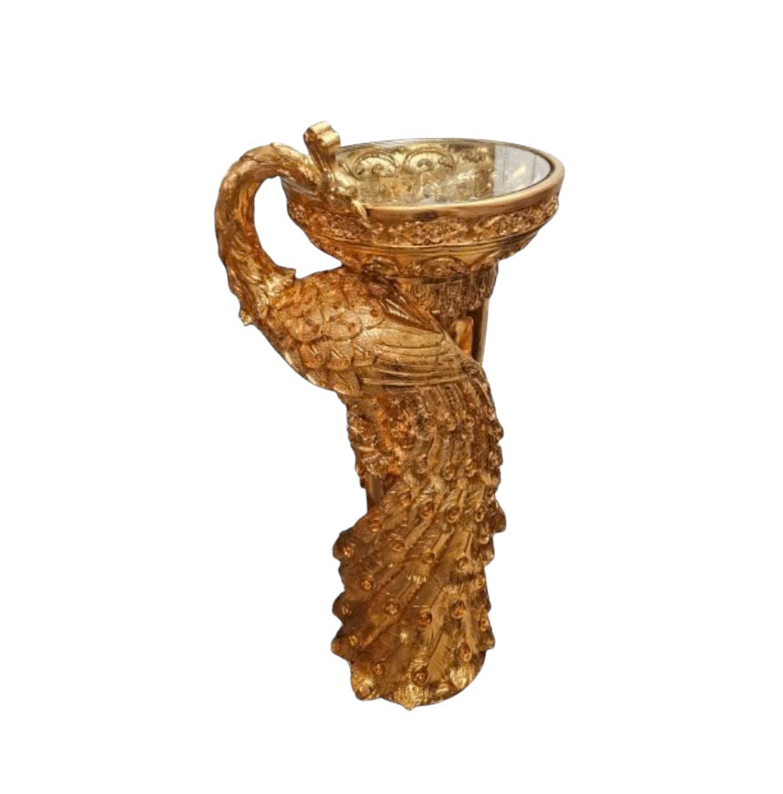 Ochun Golden Pilar Peacock (Pedestal) 39”H x 15”W