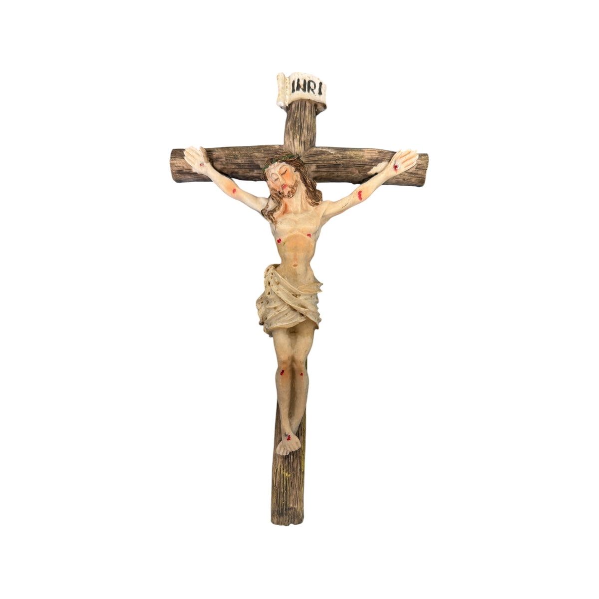 Jesus Christ resin crucifix for hanging 8.5 inches