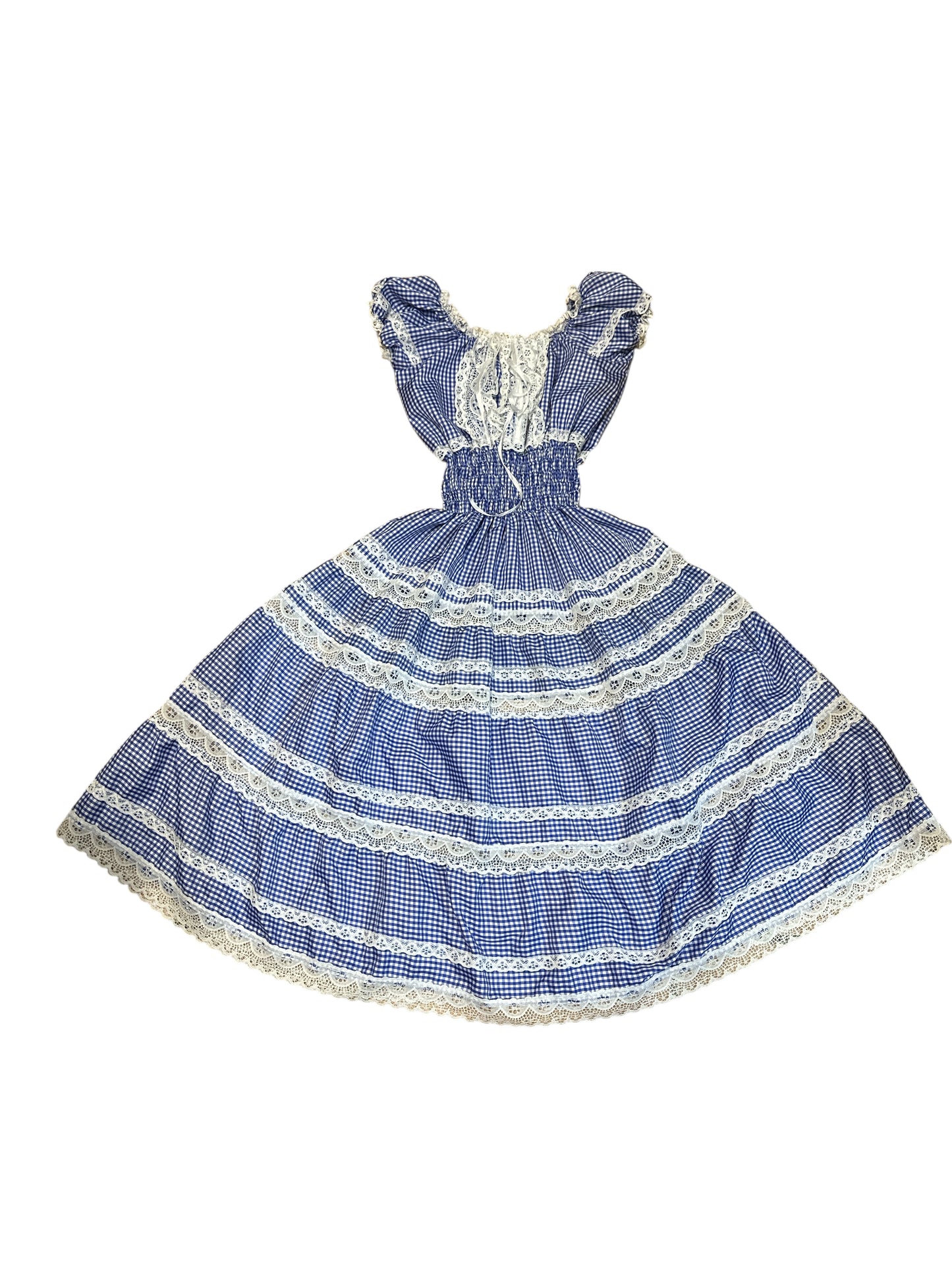 One size Gingham Blue dress