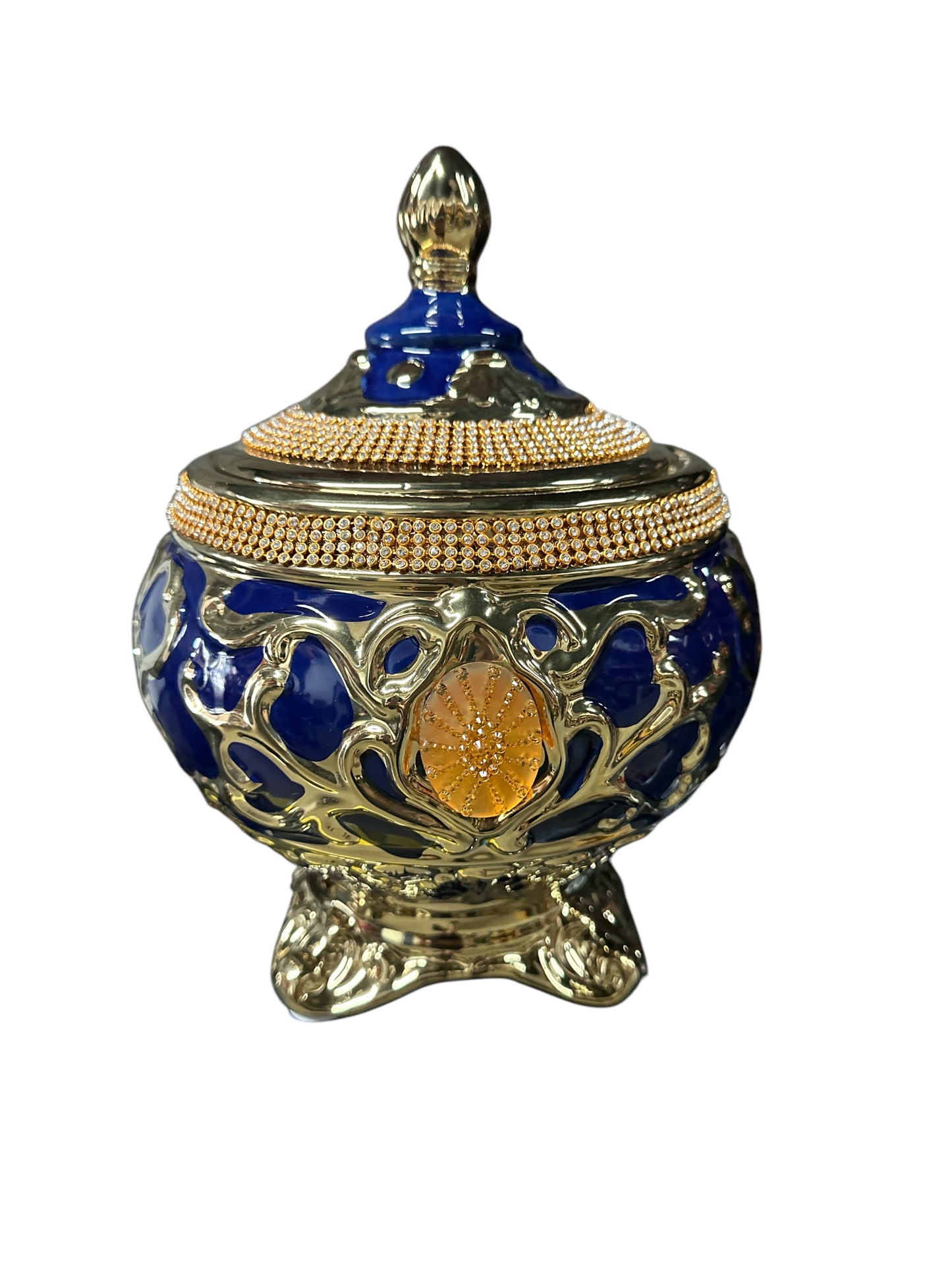 Yemaya Tureens Blue/ gold 10"x 7"