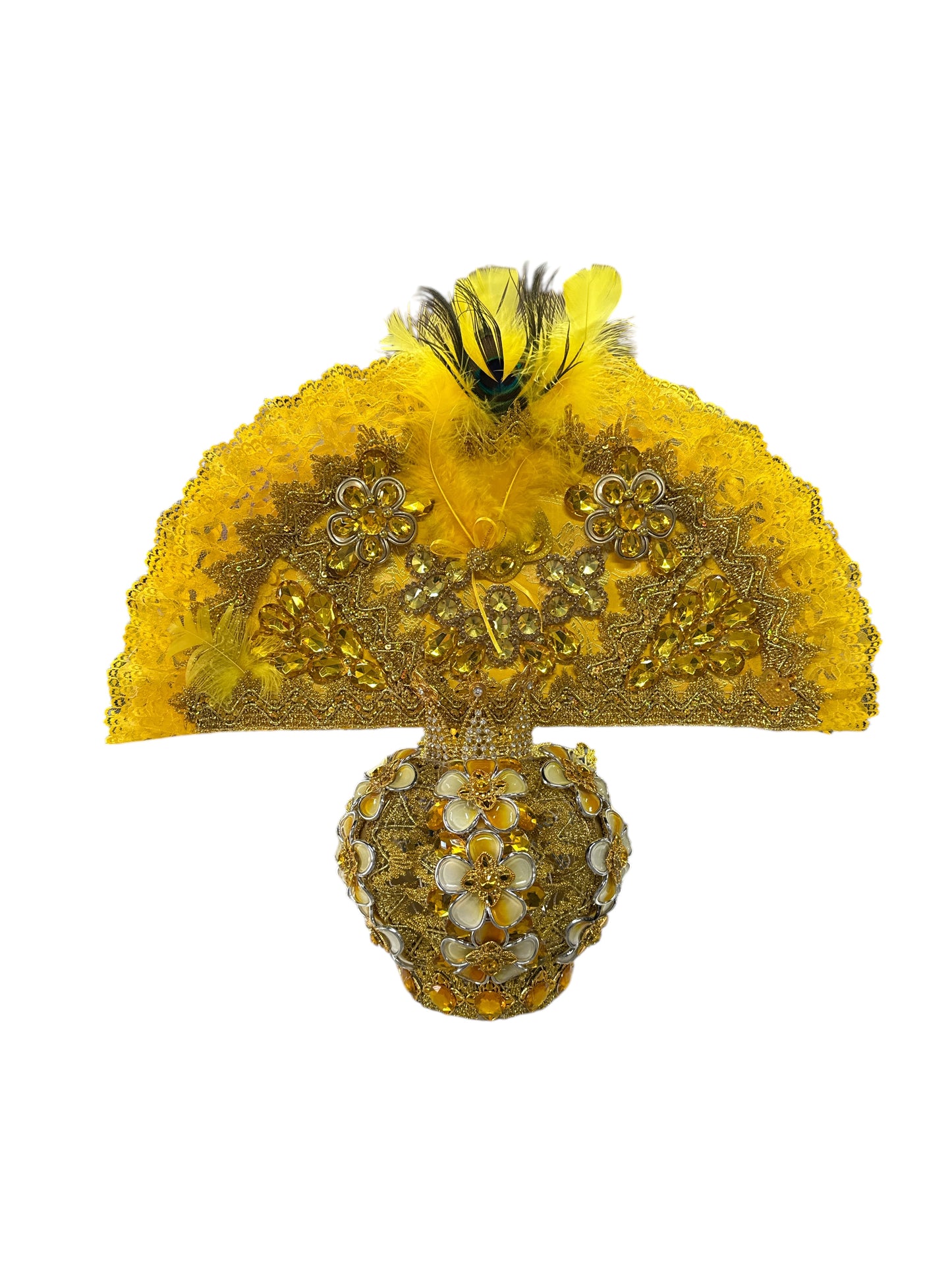 Ochun crown with handfan 17”Hx 20”W