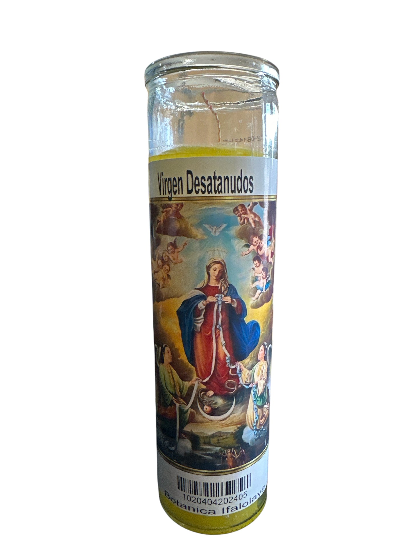8" Mary As Untier of Knots Image Candle