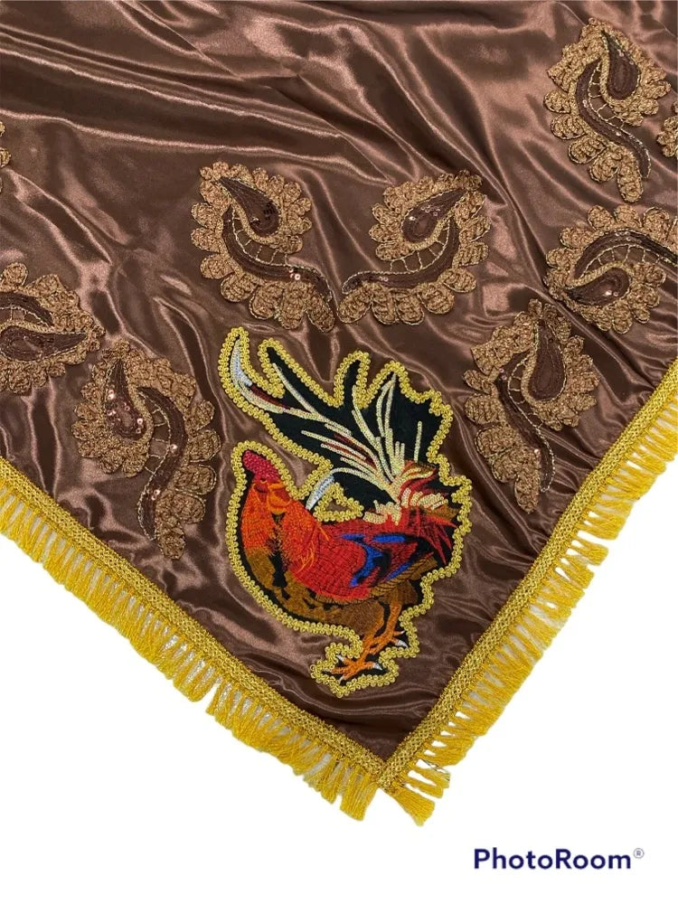 Agayu Satin cloth with Rooster 36"x 36"