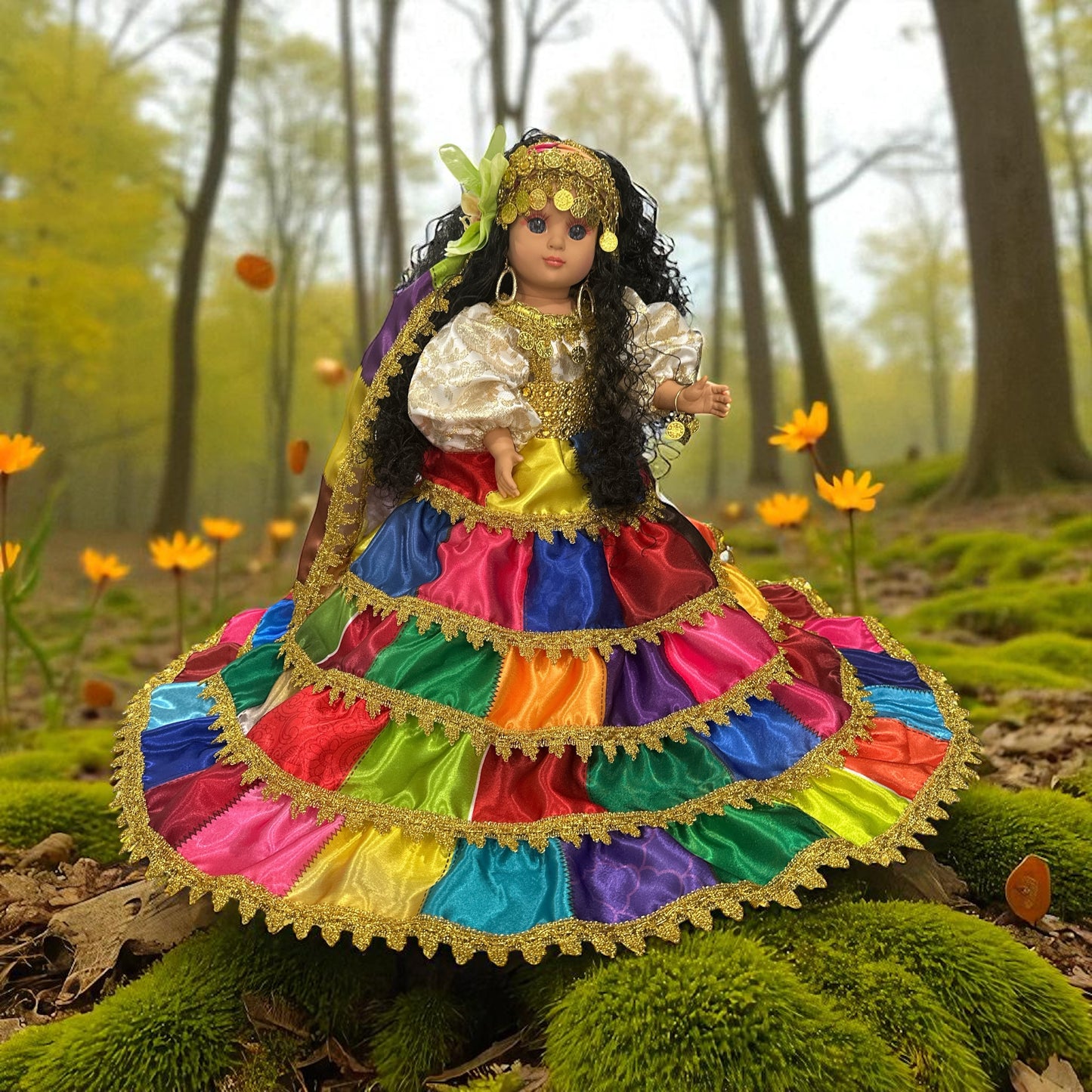 Multicolor Gipsy Spiritual Doll 17"