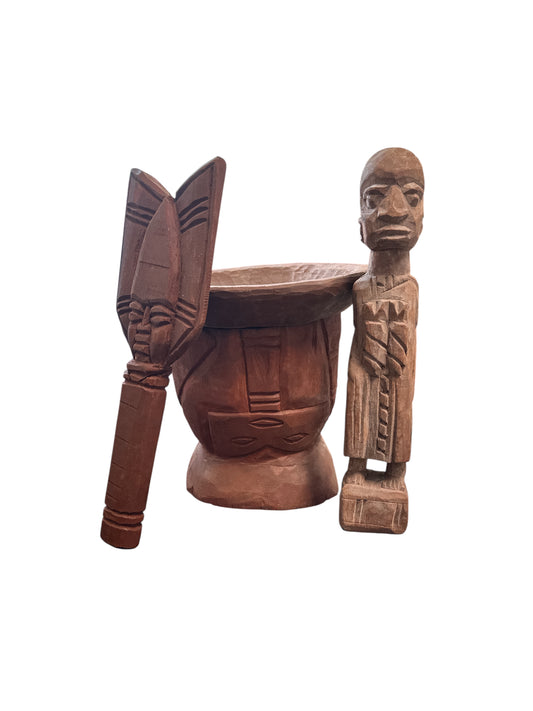 Shango Set  8"H x 9"W made in Nigeria