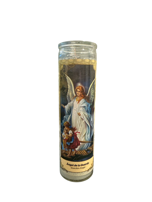8" Guardian Angel image candle