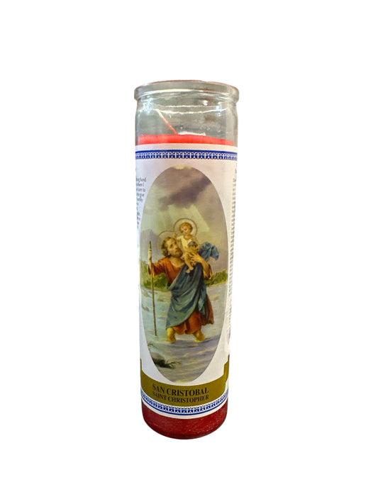 8" Saint Christopher candle