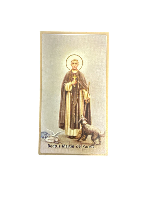 Prayer Card Saint Martin of Porres 4"x 2"