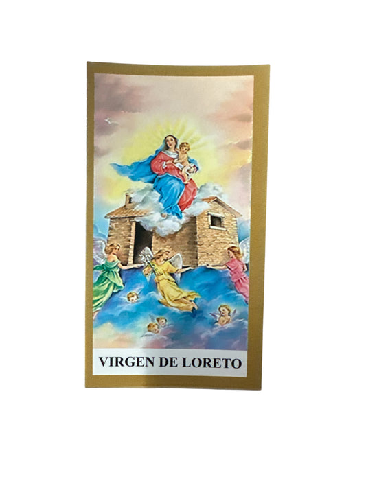 Prayer Card Virgen de Loreto 4"x 2"