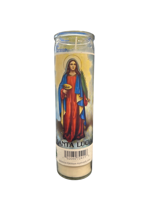 8" Saint Lucy image candle