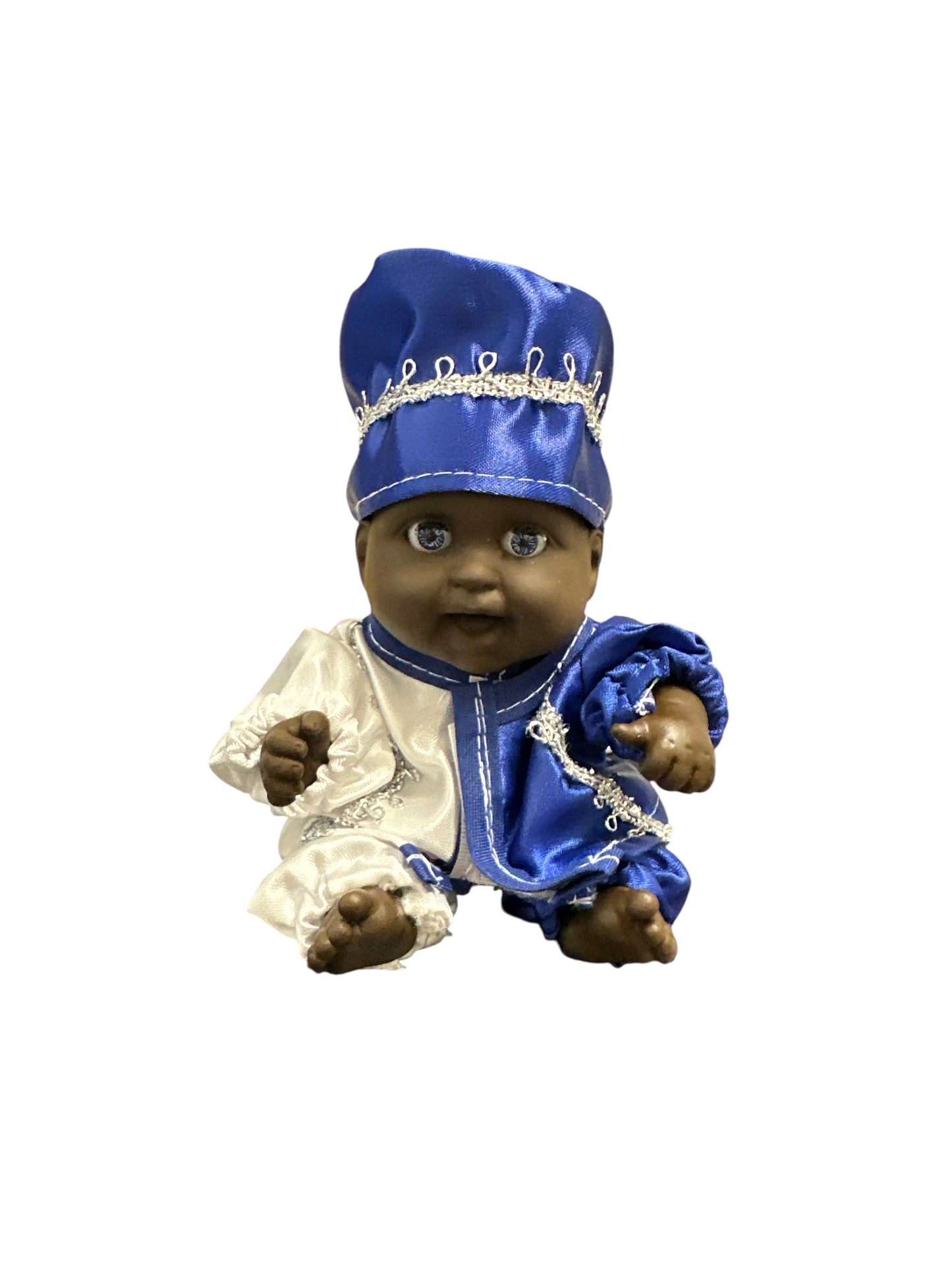 6" Baby dressed in Blue and White