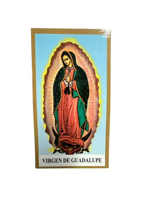 Prayer Card Virgen de Guadalupe 4"x 2"
