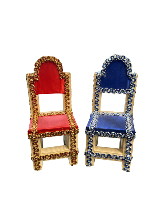 Ibeyi Decorated wooden chair 8"H x 3.5"W  (1 Pair)
