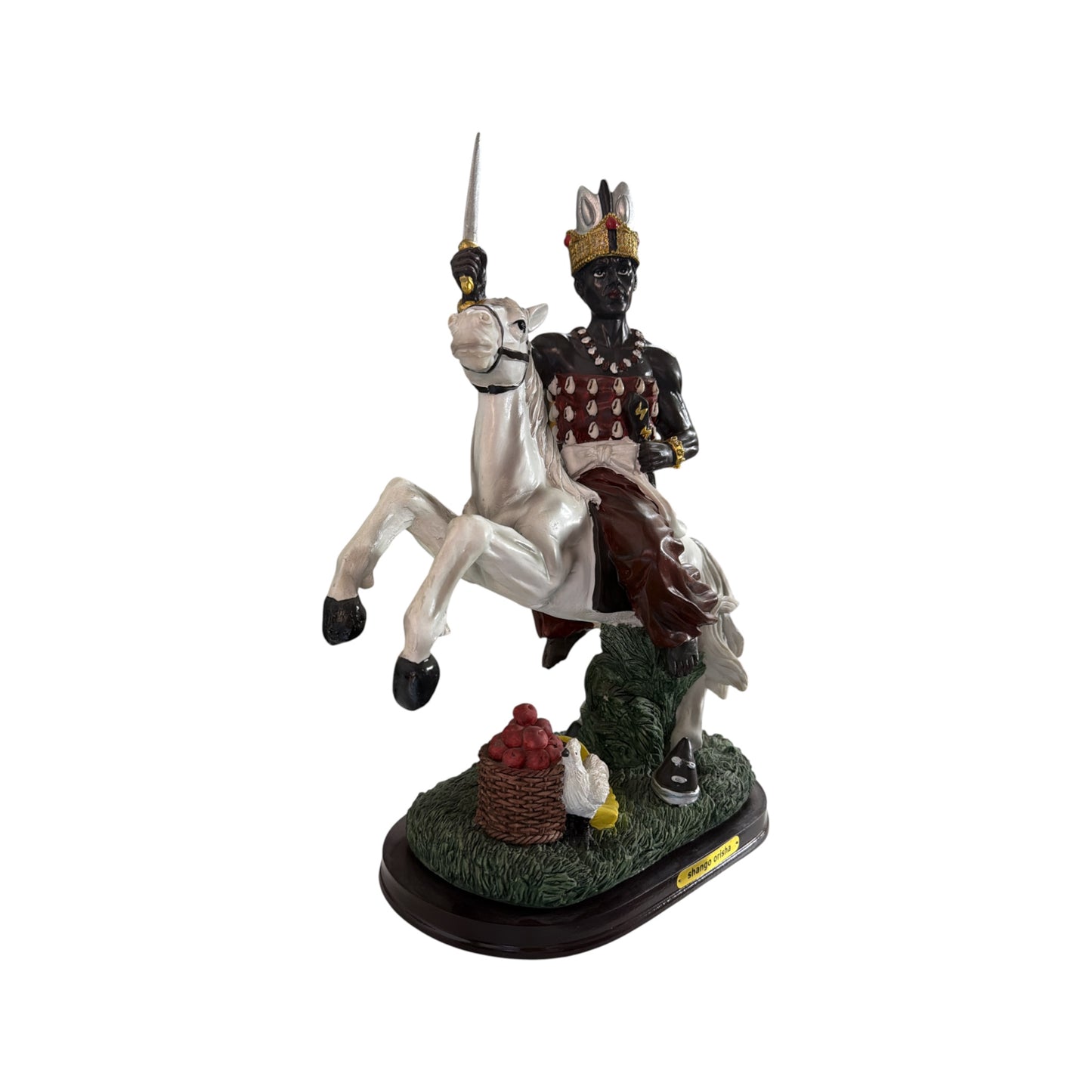 Orisha Shango on horseback statue 15"H x 12" W