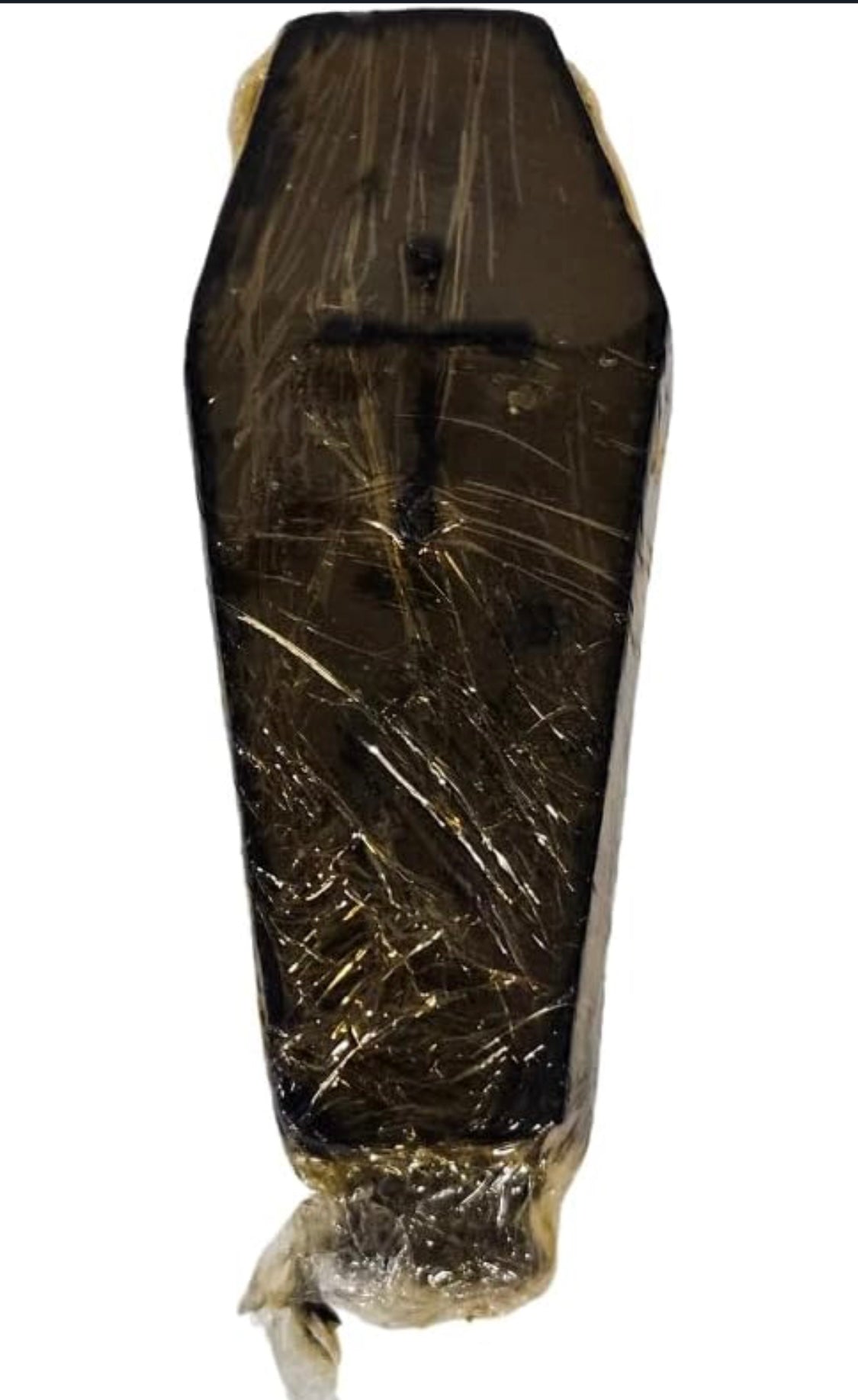 Black Casket Figure candle 8"x 4"