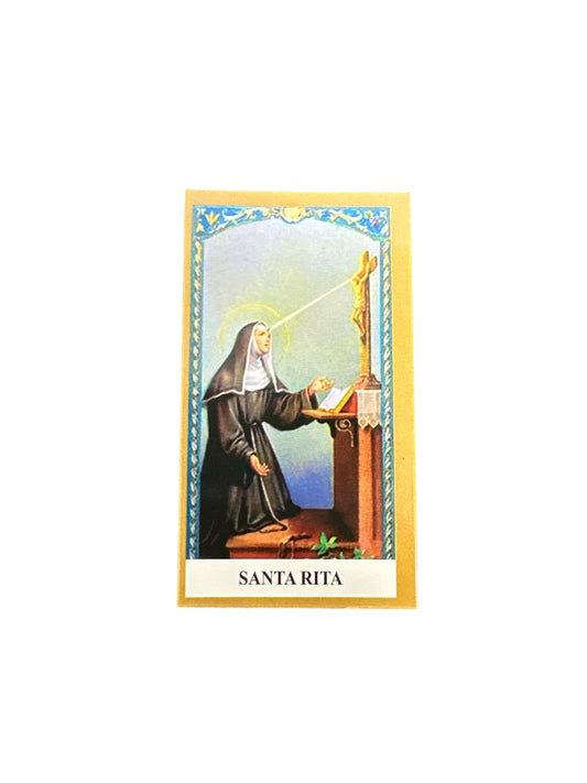 Prayer Card Saint Rita 4"x 2"