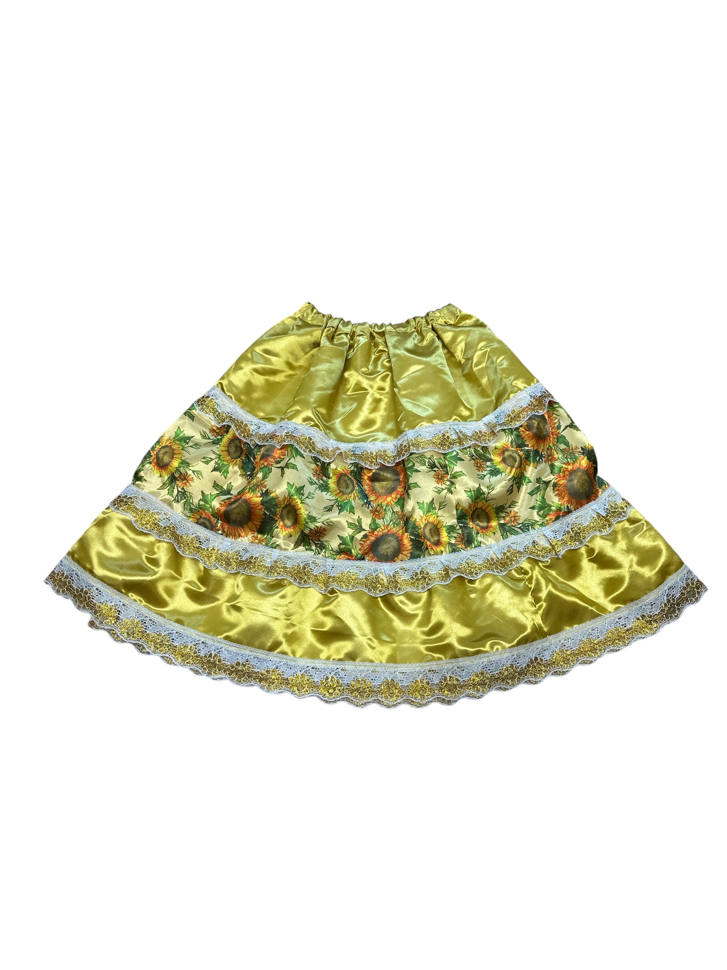 One size Yellow satin skirt