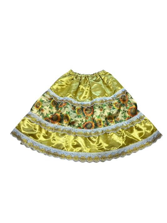 One size Yellow satin skirt