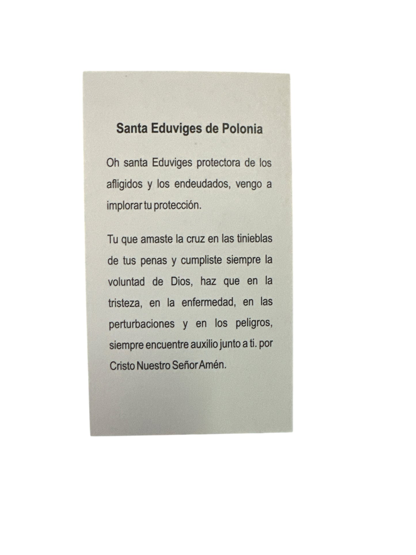 Prayer Card Santa Eduviges of Polonia 4"x 2"