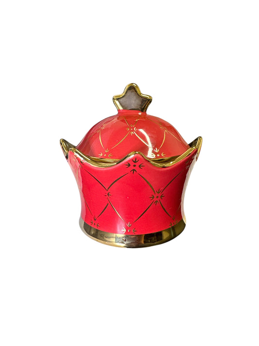 Small Tureen Red/Gold Tureen 6”x 6”x 5”