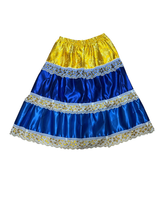 One size Yellow/ Blue satin skirt