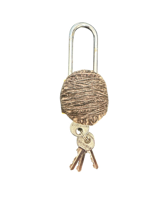 Padlock with medicine for couple ties