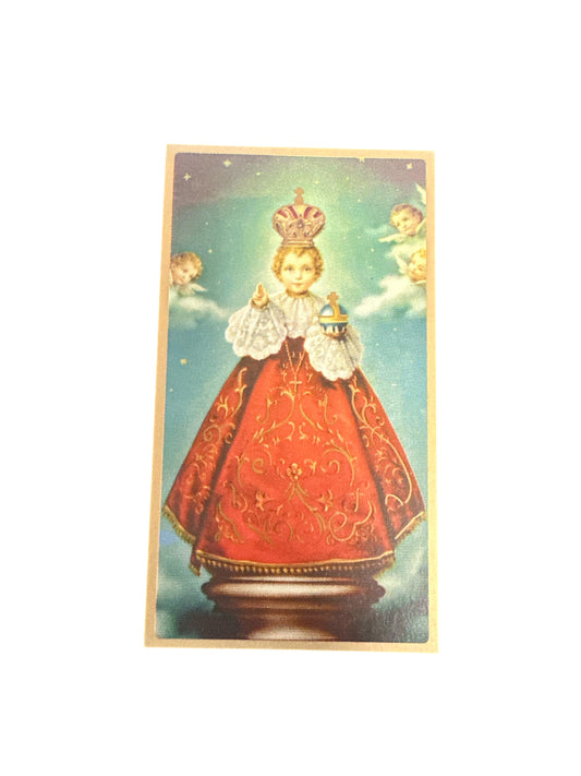 Prayer Card Child Jesus of Prague 4"x 2"