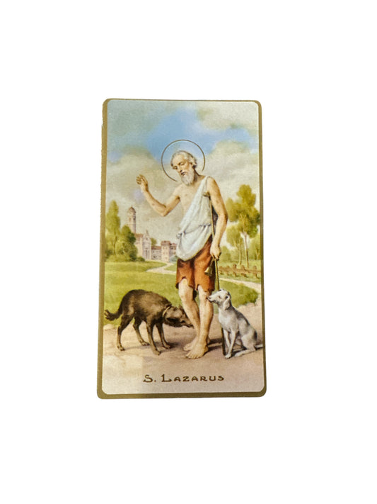 Prayer Card Saint Lazarus 4"x 2"