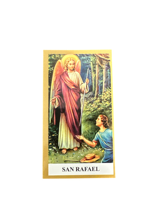 Prayer Card  Archangel Saint Raphael 4"x 2"