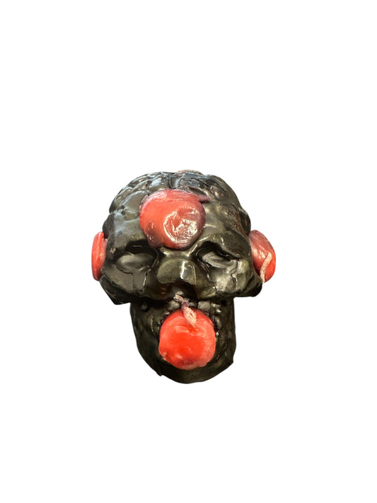 7 wicks skull candle black and red